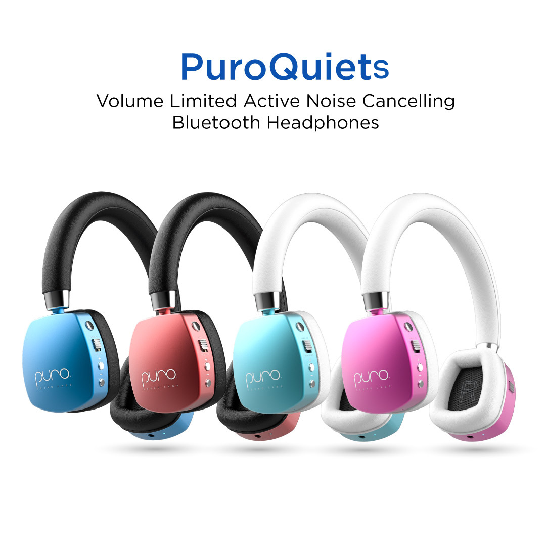 PuroQuiets Active Noise Cancelling Headphones-Built in Mic-All colors