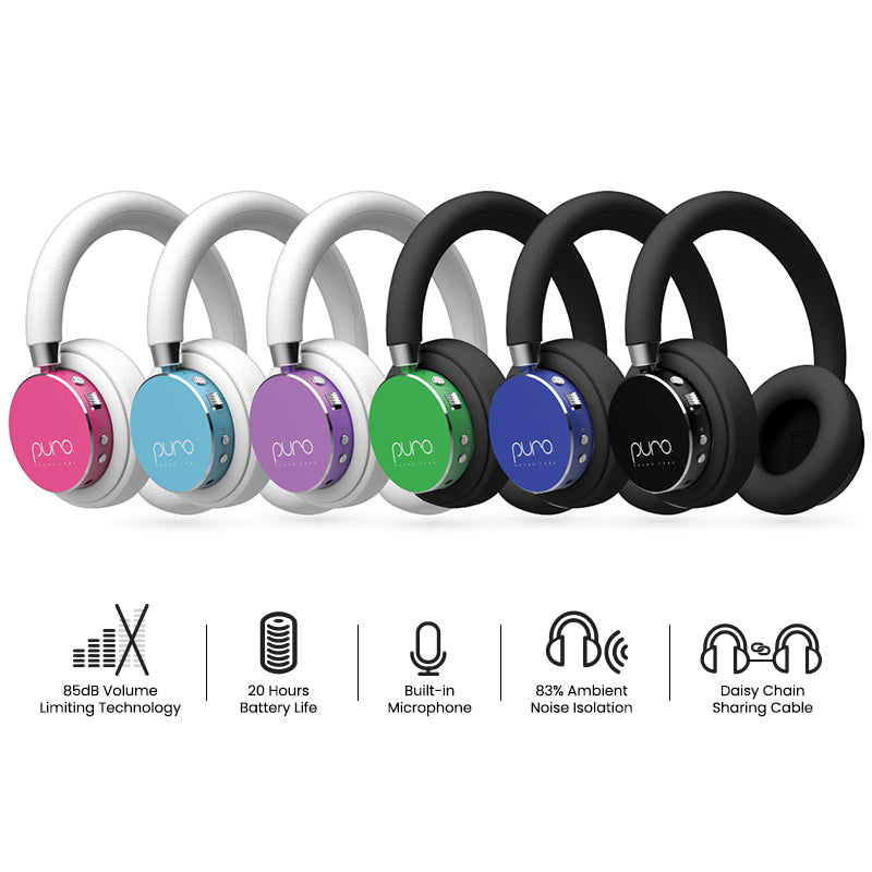 BT2200 Plus Volume Limited Kids Bluetooth Headphones Puro Sound