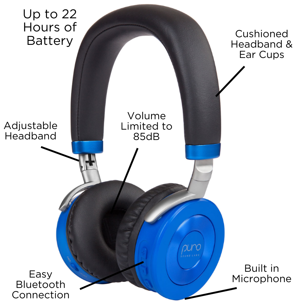 JuniorJams Volume Limited Wireless Headphones for Kids with Built