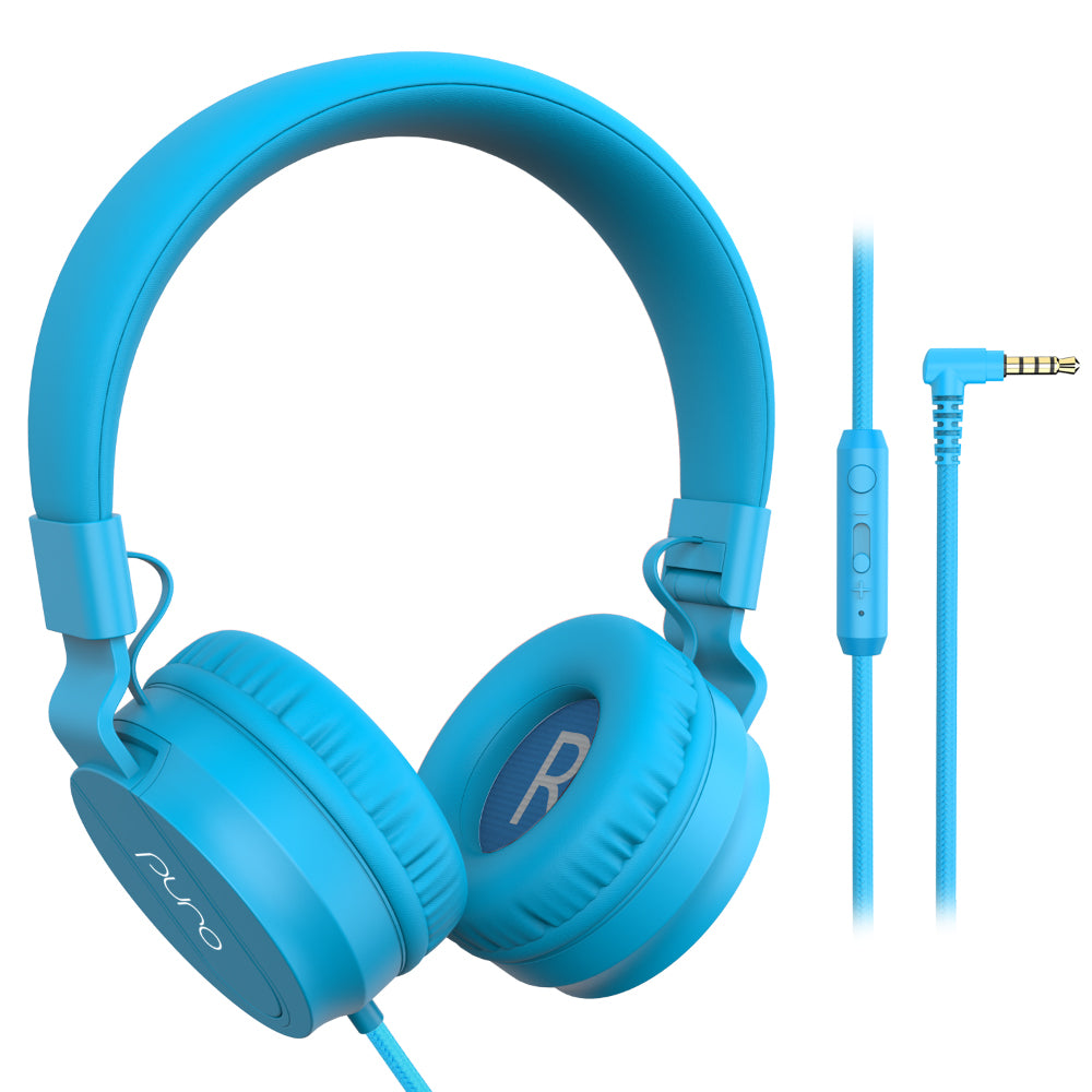PuroBasic Wired Volume Limited Headphones-Blue