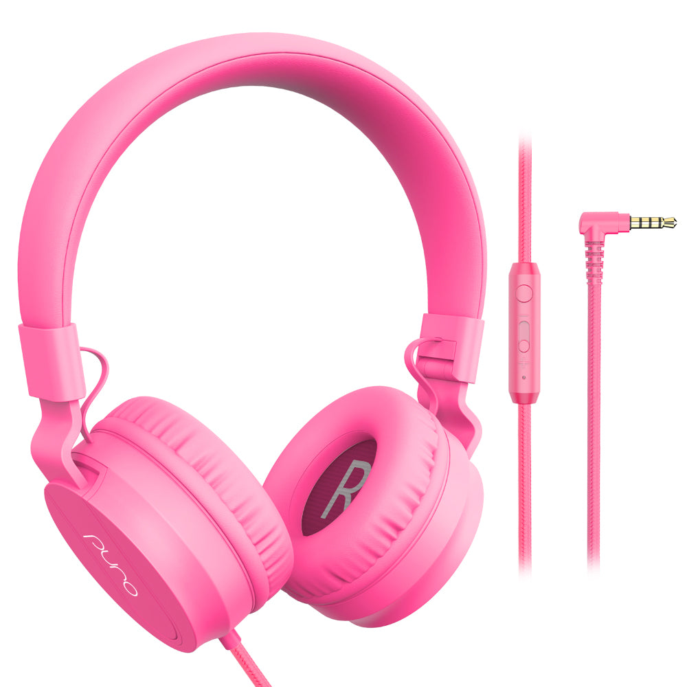 PuroBasic Wired Volume Limited Headphones-Pink