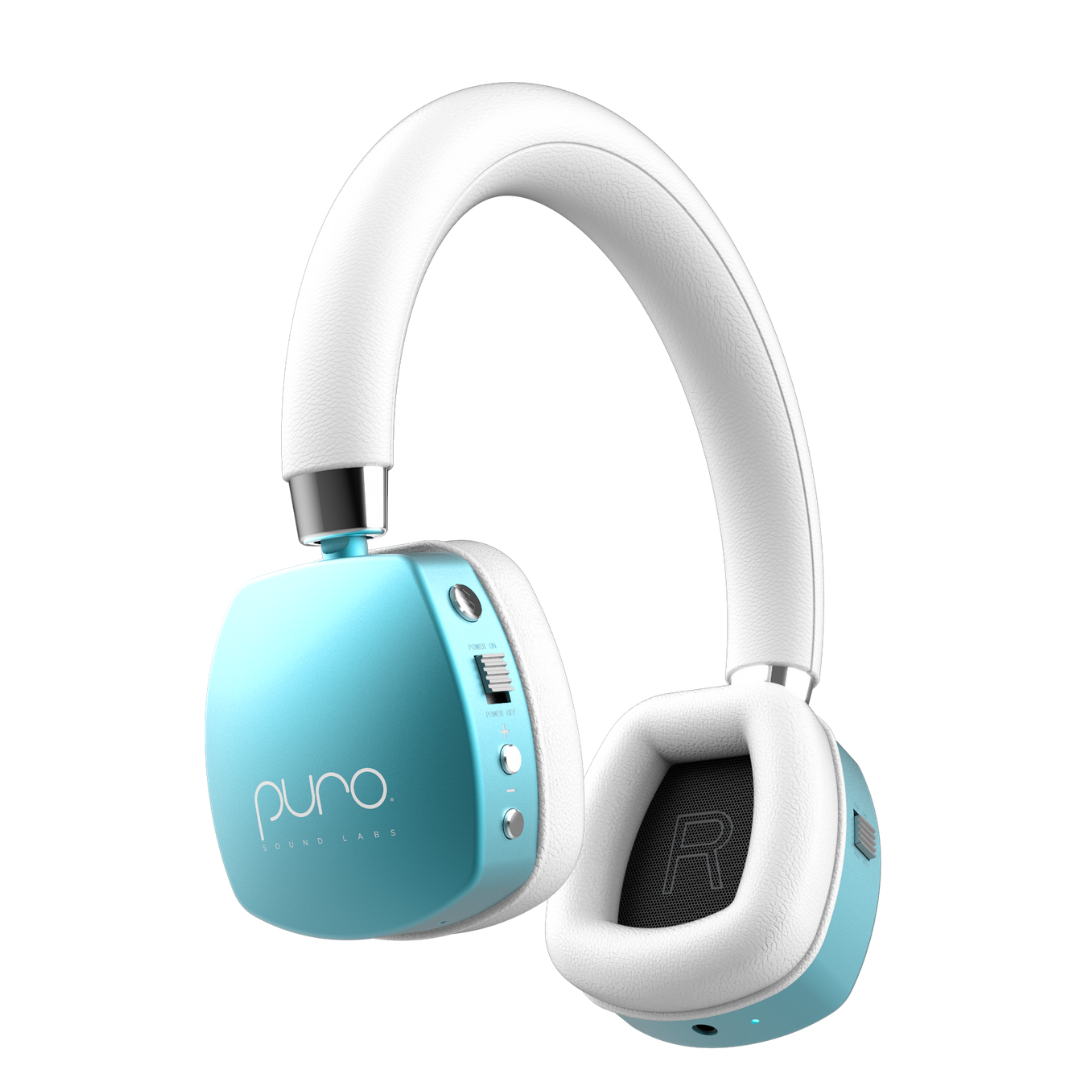 PuroQuiets Active Noise Cancelling Headphones-Built in Mic-Teal